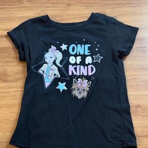 Girls 'One of a Kind' Black Graphic Tee - Pink & Blue Accents